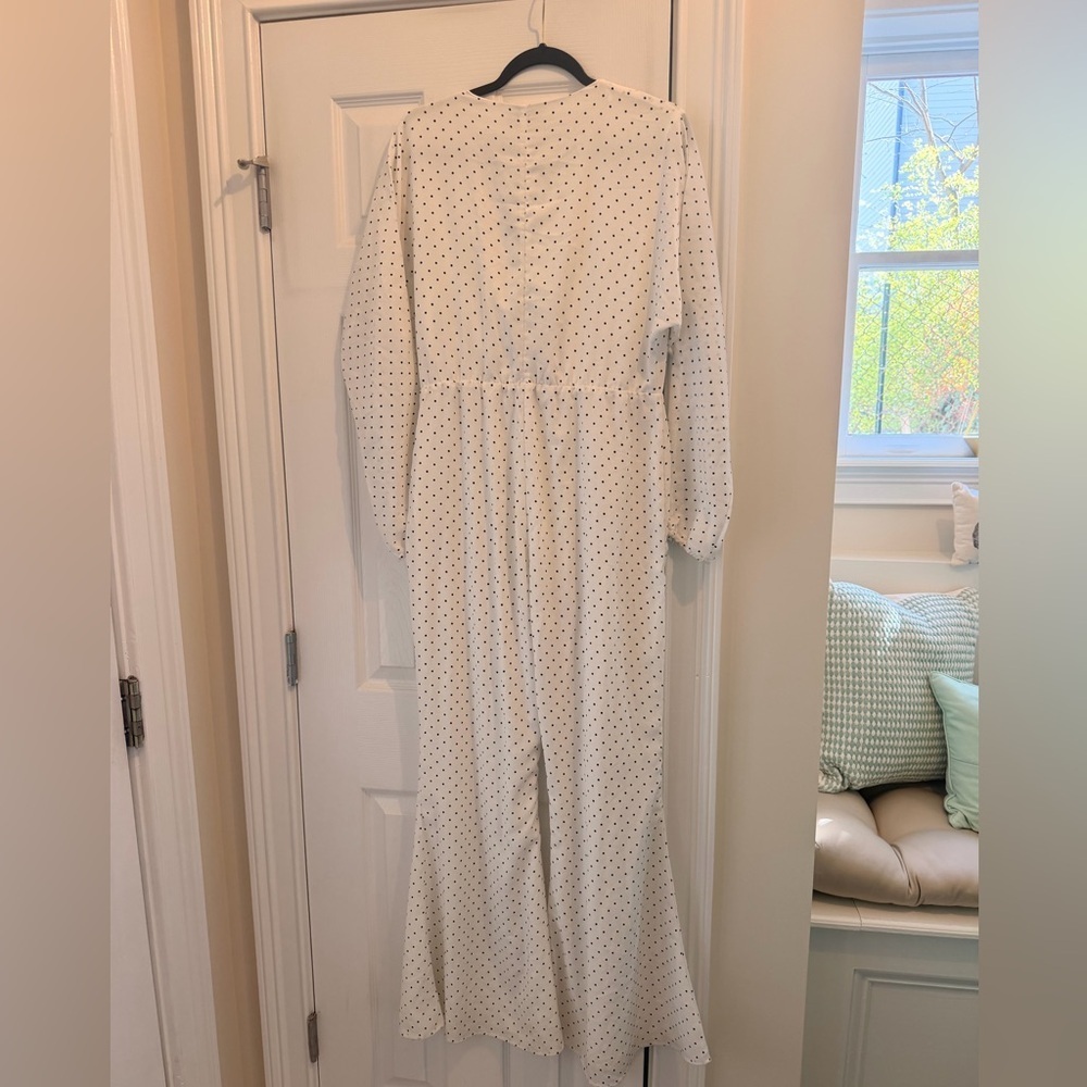 Fabrik White Polka Dot Long Sleeve Jumpsuit - Picture 3 of 5